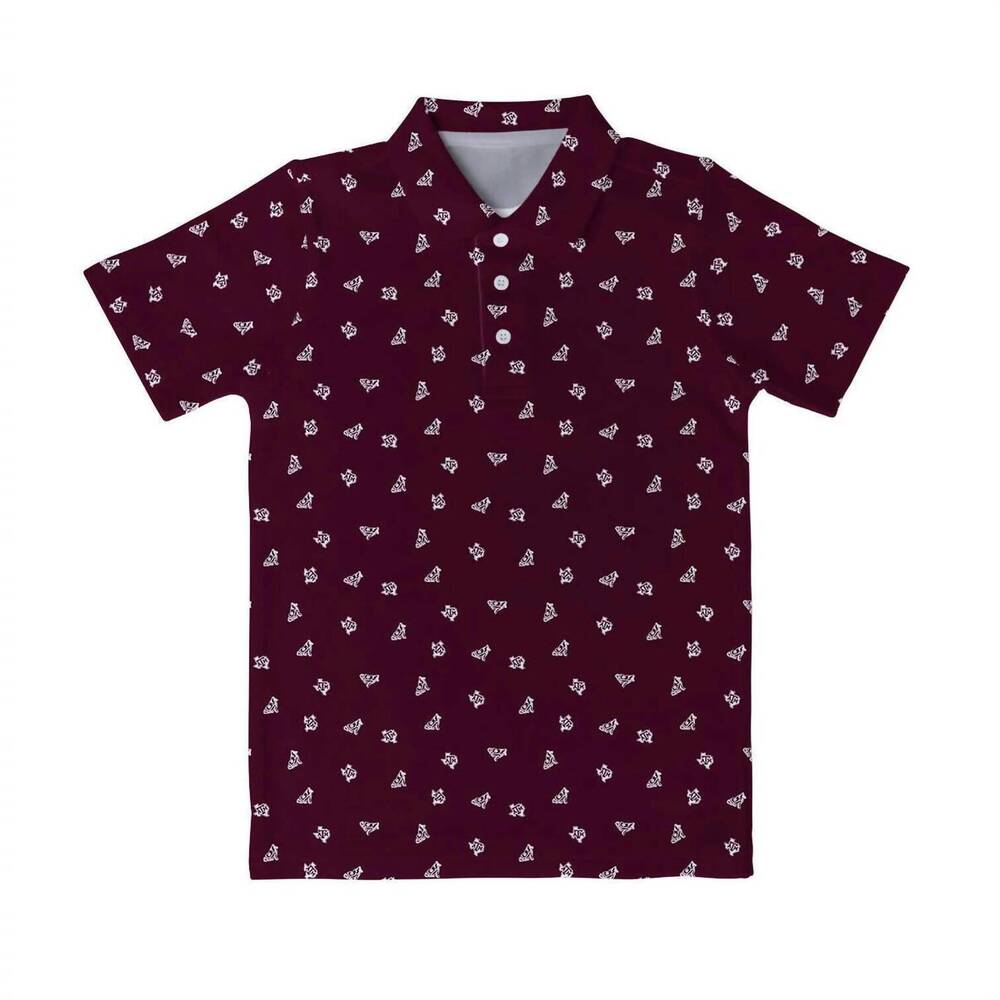 NEW VIVE LA FETE kid's texas a&m logo polo in red